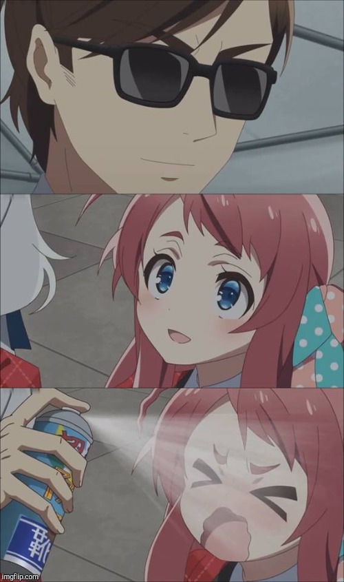 Anime spray | image tagged in anime spray | made w/ Imgflip meme maker