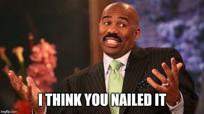 Steve Harvey Meme | I THINK YOU NAILED IT | image tagged in memes,steve harvey | made w/ Imgflip meme maker