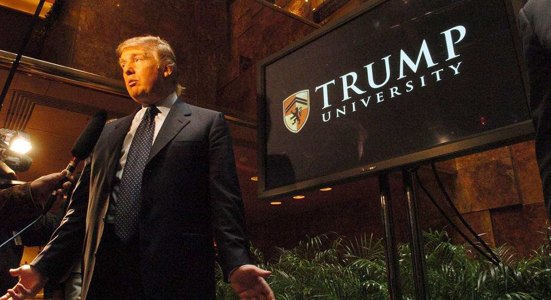 High Quality Trump University with con man scam artist Blank Meme Template