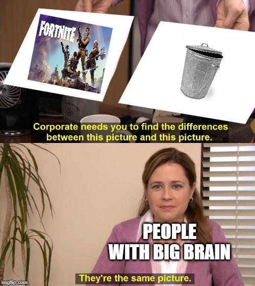 They're The Same Picture Meme | PEOPLE WITH BIG BRAIN | image tagged in spot the difference | made w/ Imgflip meme maker