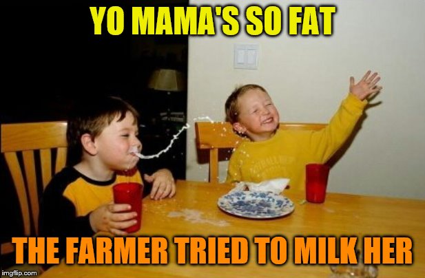 Yo Mamas So Fat |  YO MAMA'S SO FAT; THE FARMER TRIED TO MILK HER | image tagged in memes,yo mamas so fat,funny meme | made w/ Imgflip meme maker