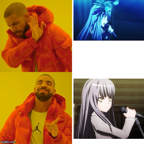 Yukina smiling meme | image tagged in memes,drake hotline bling | made w/ Imgflip meme maker