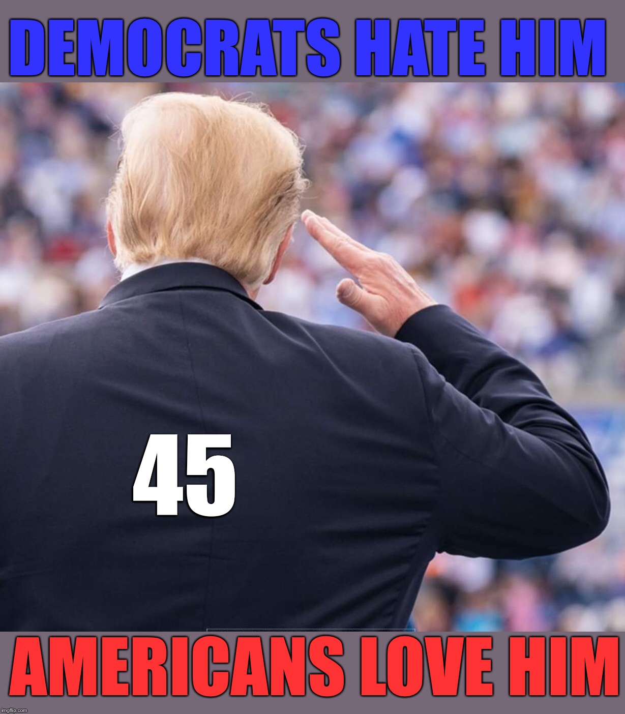 #45 | DEMOCRATS HATE HIM; 45; AMERICANS LOVE HIM | image tagged in maga | made w/ Imgflip meme maker