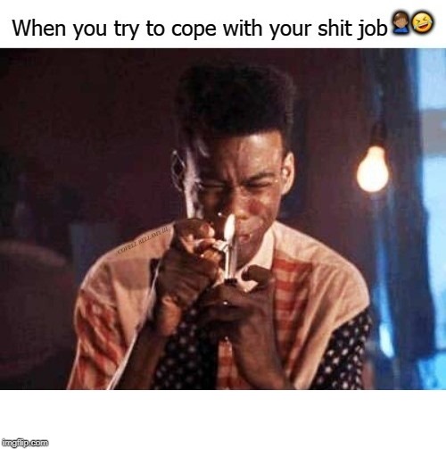 Pookie Coping With Your Shit Job | image tagged in pookie coping with your shit job | made w/ Imgflip meme maker