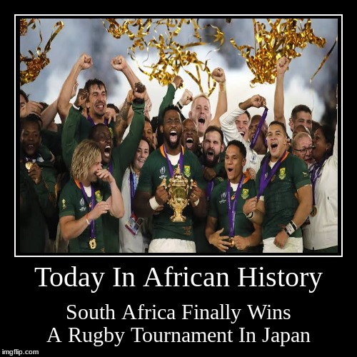 Congratulations | image tagged in funny,demotivationals,rugby,south africa,japan,african | made w/ Imgflip demotivational maker