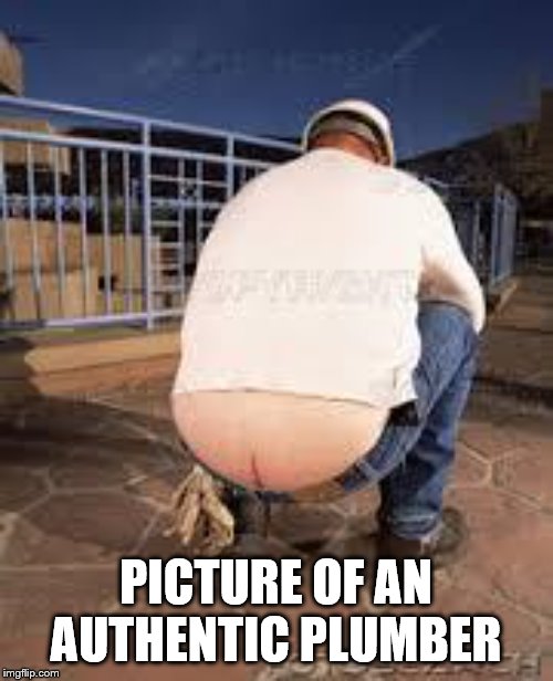 Plumber Butt | PICTURE OF AN AUTHENTIC PLUMBER | image tagged in plumber butt | made w/ Imgflip meme maker