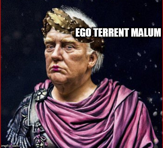 TRUMP | EGO TERRENT MALUM | image tagged in trump | made w/ Imgflip meme maker