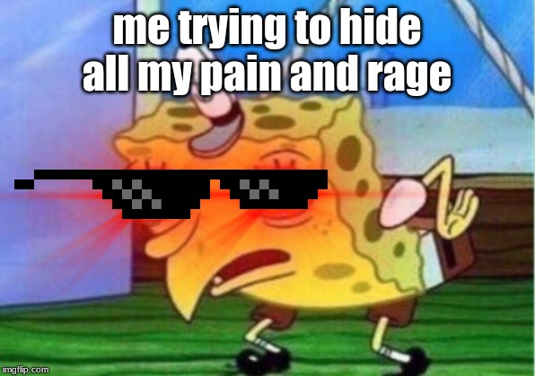 me trying to hide all my pain and rage | image tagged in pain,rage | made w/ Imgflip meme maker