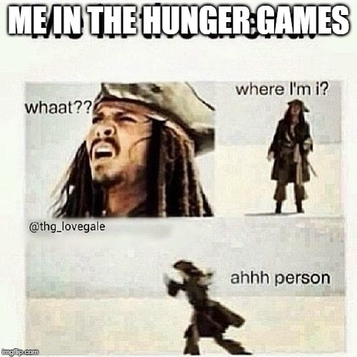 ME IN THE HUNGER GAMES | image tagged in hunger games | made w/ Imgflip meme maker