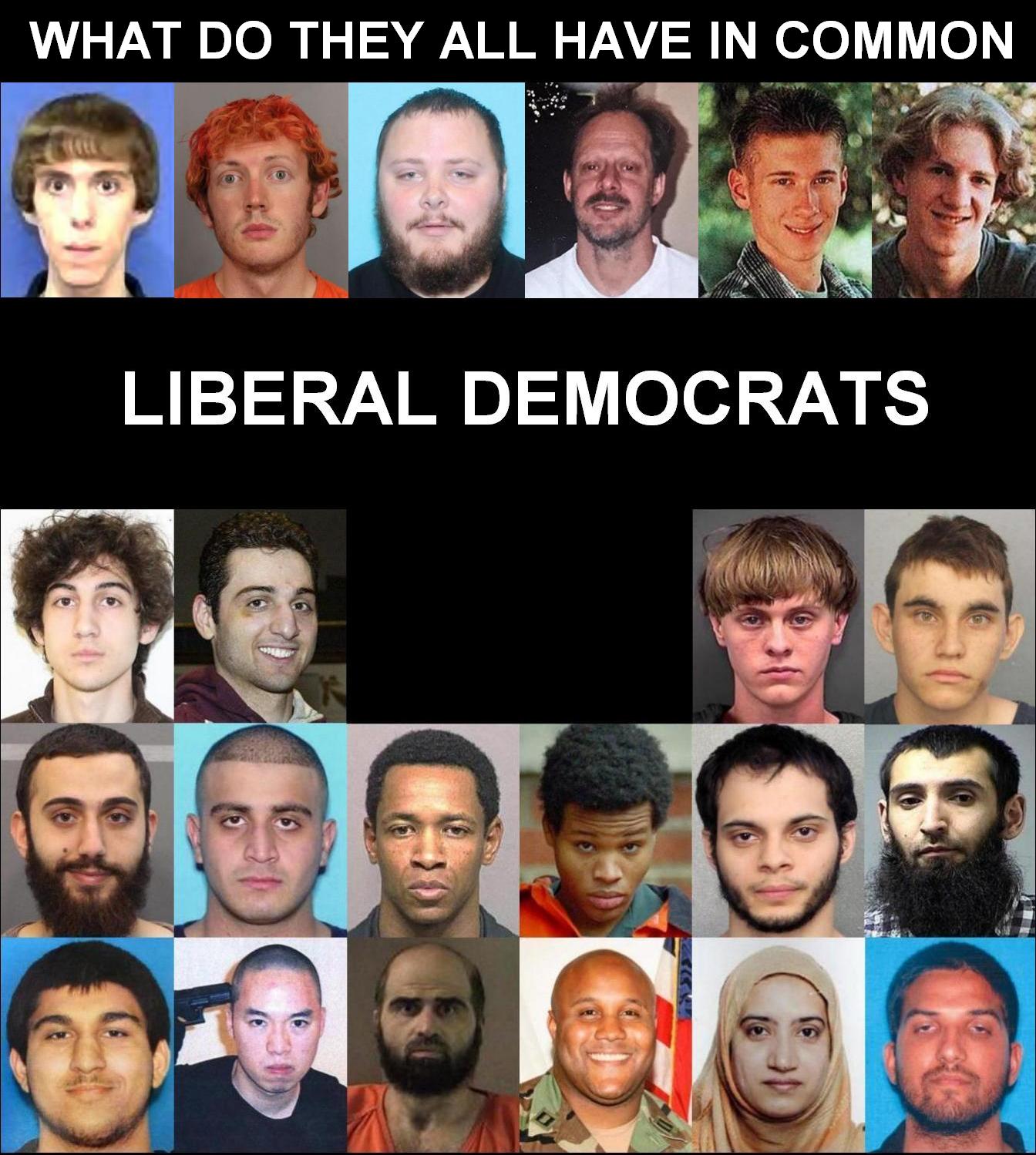 High Quality Liberals and democrats mass shooters Blank Meme Template
