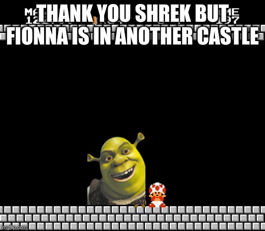Thank You Mario | THANK YOU SHREK BUT FIONNA IS IN ANOTHER CASTLE | image tagged in thank you mario | made w/ Imgflip meme maker