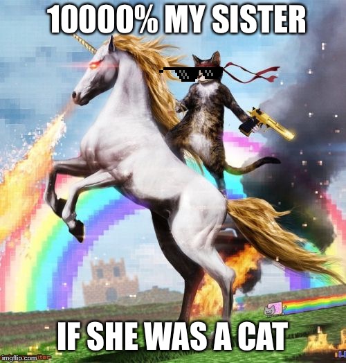 Welcome To The Internets | 10000% MY SISTER; IF SHE WAS A CAT | image tagged in memes,welcome to the internets | made w/ Imgflip meme maker