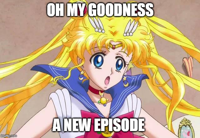surprised sailor | OH MY GOODNESS; A NEW EPISODE | image tagged in memes,funny,sailor moon | made w/ Imgflip meme maker