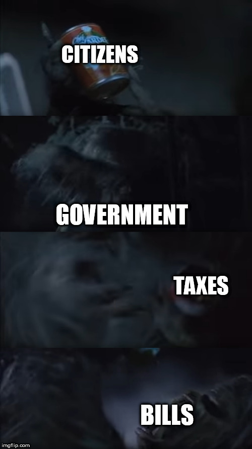 Tame The Beast | CITIZENS; GOVERNMENT; TAXES; BILLS | image tagged in tame the beast,government,tax,taxes,bill,bills | made w/ Imgflip meme maker