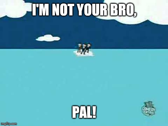 I'M NOT YOUR BRO, PAL! | image tagged in i'm not your buddy guy | made w/ Imgflip meme maker