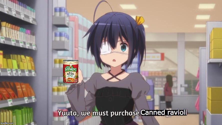 Canned ravioli | image tagged in anime | made w/ Imgflip meme maker