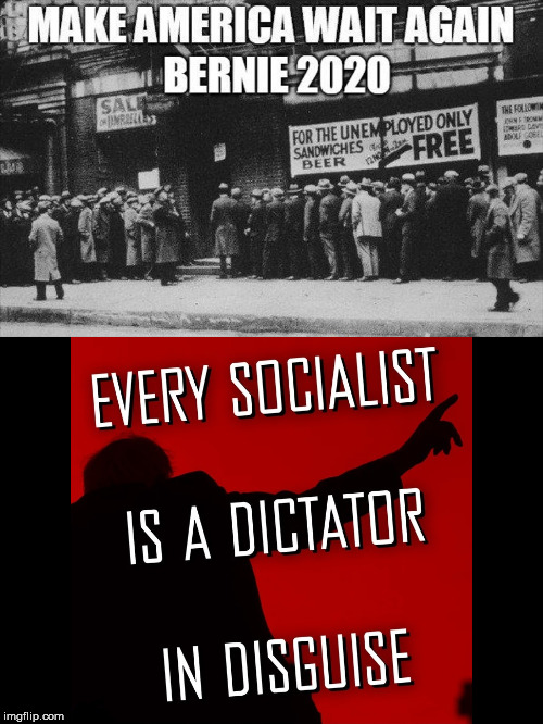BernieAndTheNextGreatDepression | image tagged in political memes,cloak the communism bernie | made w/ Imgflip meme maker