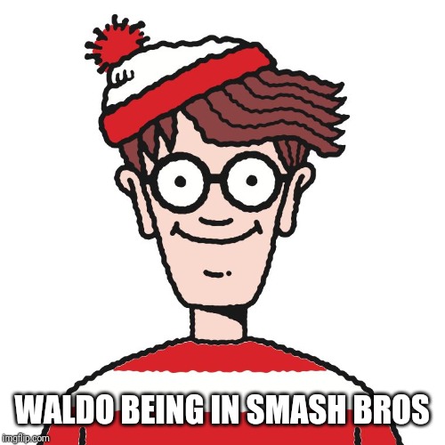 Where's Waldo | WALDO BEING IN SMASH BROS | image tagged in where's waldo | made w/ Imgflip meme maker