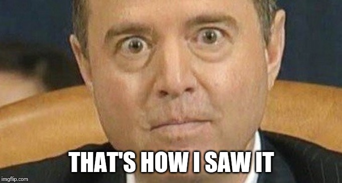 Adam Schiff weird eyes | THAT'S HOW I SAW IT | image tagged in adam schiff weird eyes | made w/ Imgflip meme maker