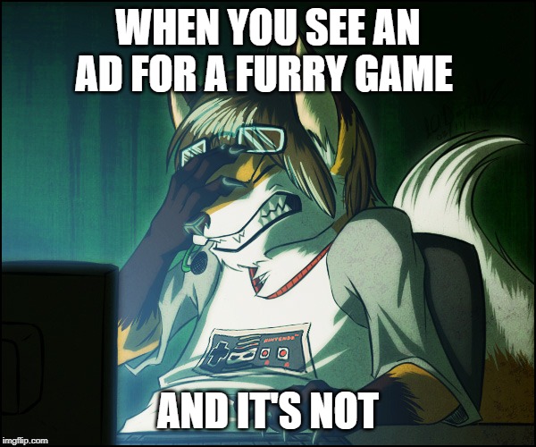 furry game |  WHEN YOU SEE AN AD FOR A FURRY GAME; AND IT'S NOT | image tagged in furry facepalm | made w/ Imgflip meme maker