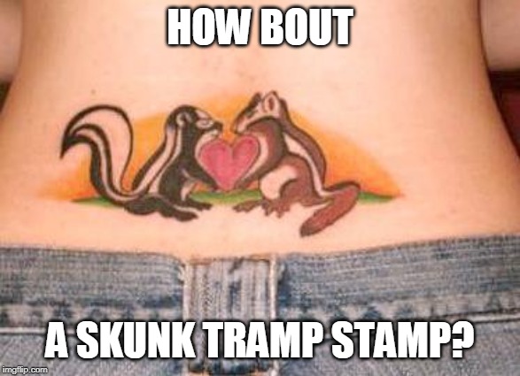 HOW BOUT A SKUNK TRAMP STAMP? | made w/ Imgflip meme maker