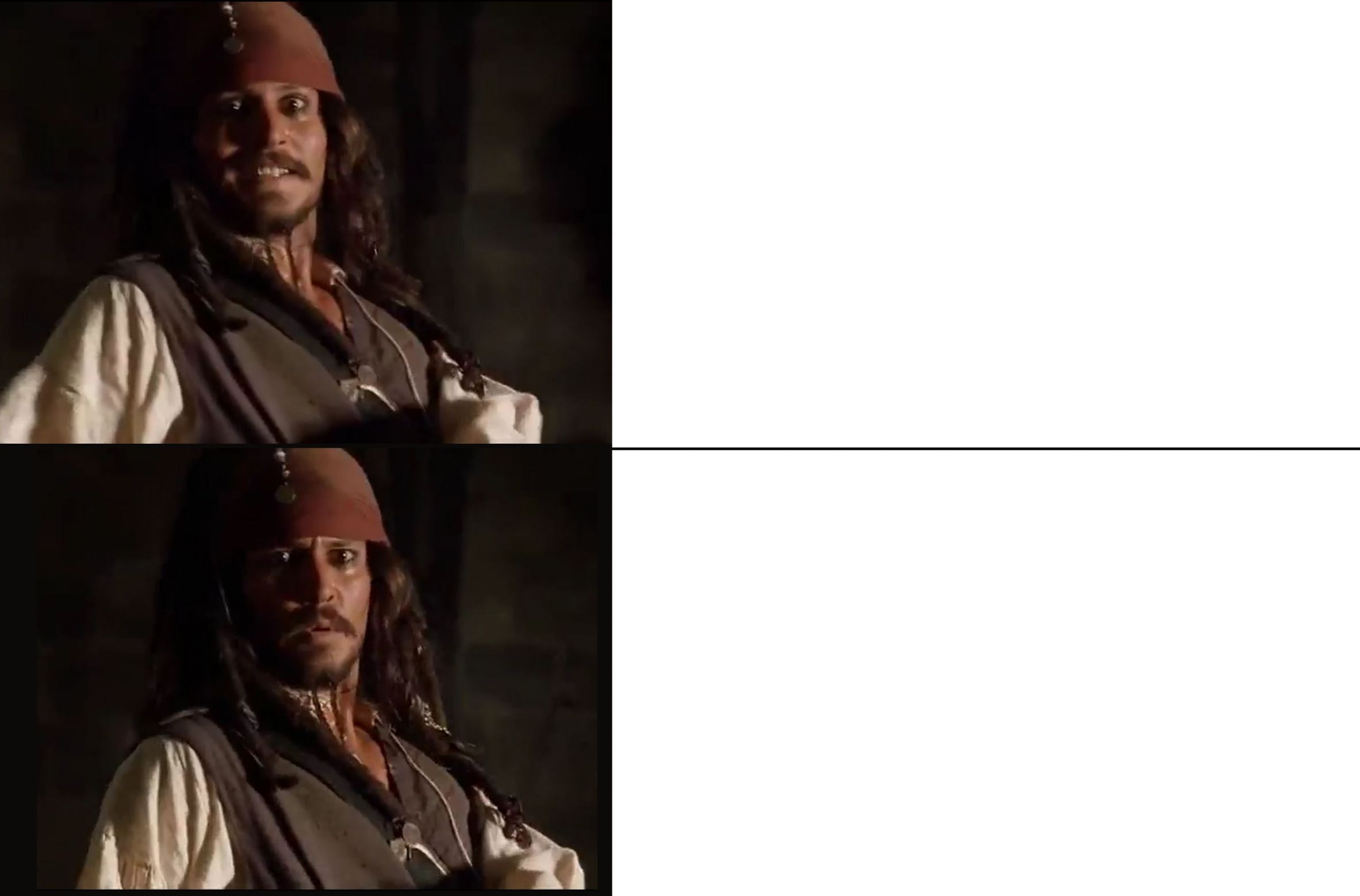 High Quality JACK SPARROW YES NO Blank Meme Template