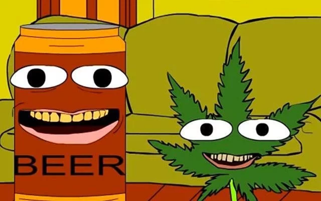 High Quality Beer vs Weed Blank Meme Template