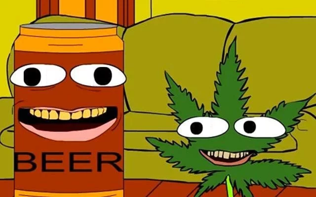 Weed vs Beer 2 Blank Meme Template