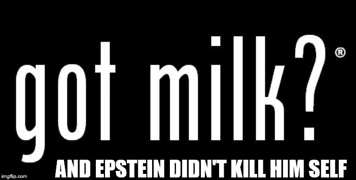 got milk? | AND EPSTEIN DIDN'T KILL HIM SELF | image tagged in got milk | made w/ Imgflip meme maker