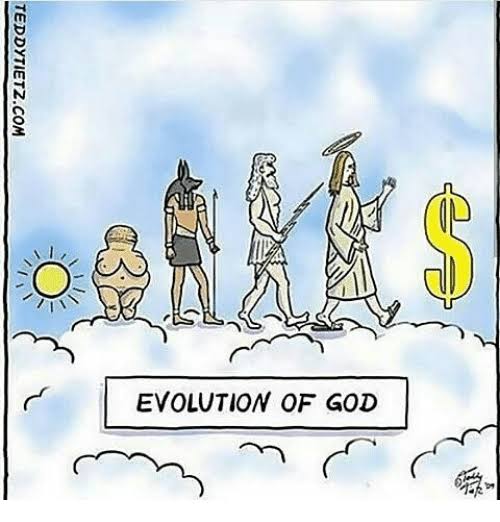 EVOLUTION OF GOD Blank Meme Template