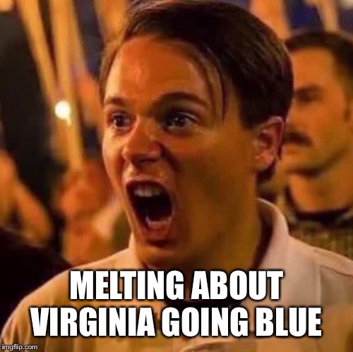 virginia tantrum boy | MELTING ABOUT VIRGINIA GOING BLUE | image tagged in virginia tantrum boy | made w/ Imgflip meme maker