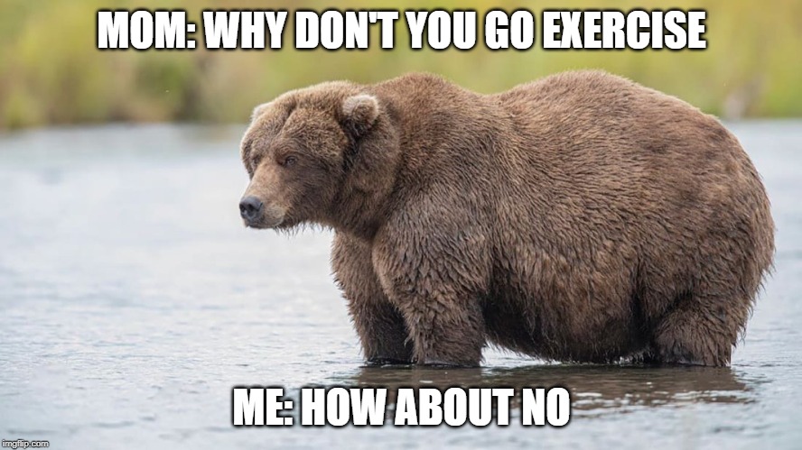 MOM: WHY DON'T YOU GO EXERCISE; ME: HOW ABOUT NO | made w/ Imgflip meme maker