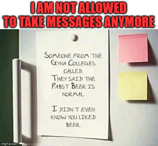 My wife was not amused. | I AM NOT ALLOWED TO TAKE MESSAGES ANYMORE | image tagged in notes,wife | made w/ Imgflip meme maker