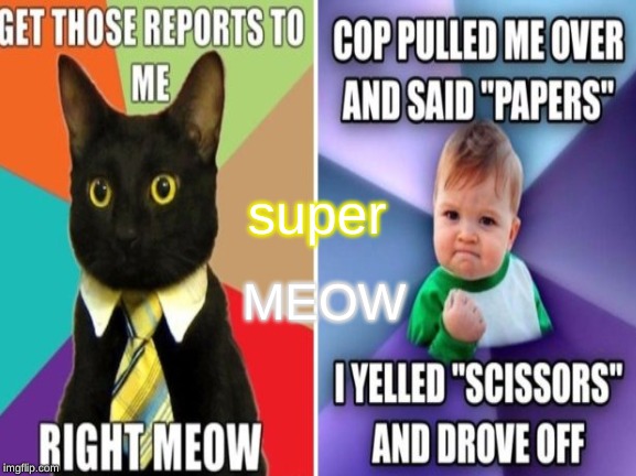 the cat and baby | super; MEOW | image tagged in cats | made w/ Imgflip meme maker