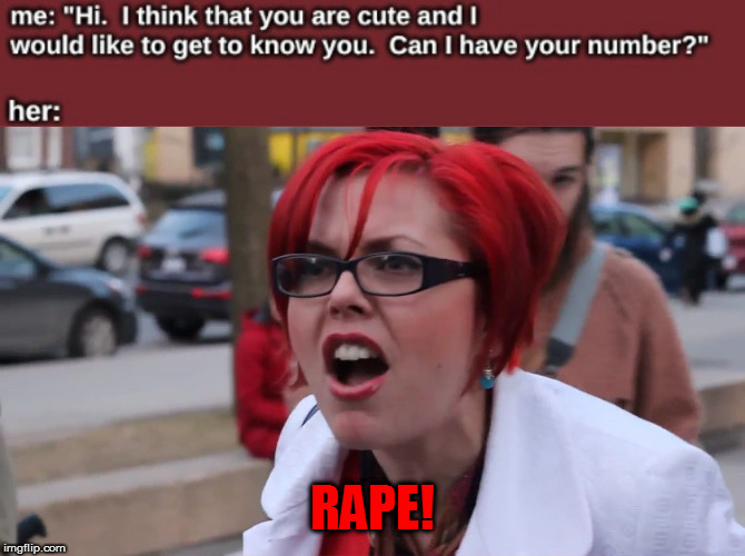 RAPE! | image tagged in sjw | made w/ Imgflip meme maker