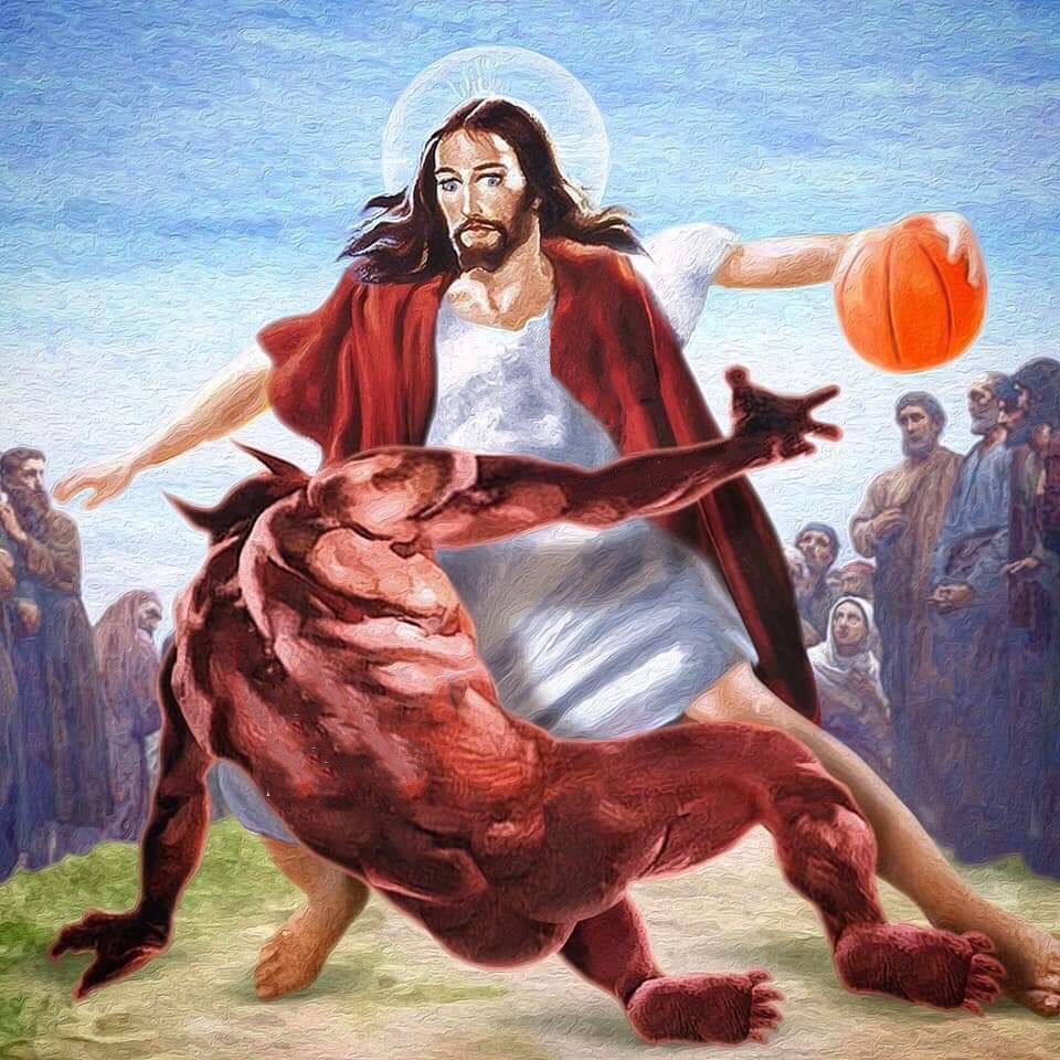 High Quality Jesus Ballin Blank Meme Template