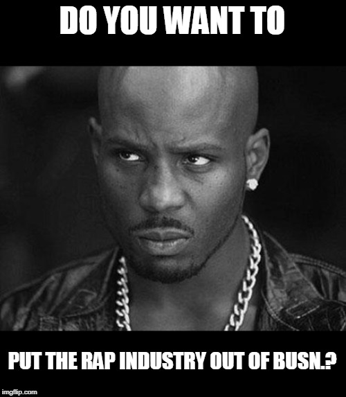 That look you give | DO YOU WANT TO PUT THE RAP INDUSTRY OUT OF BUSN.? | image tagged in that look you give | made w/ Imgflip meme maker
