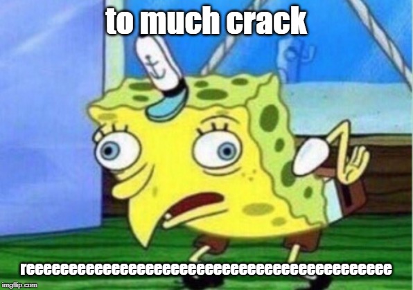Mocking Spongebob Meme | to much crack; reeeeeeeeeeeeeeeeeeeeeeeeeeeeeeeeeeeeeeeeeee | image tagged in memes,mocking spongebob | made w/ Imgflip meme maker