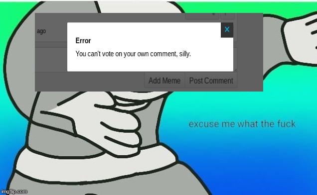Here’s one I made when I first created my account and never submitted | image tagged in fallout boy excuse me wyf | made w/ Imgflip meme maker