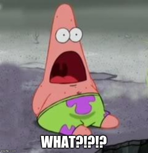 Surprised Patrick | WHAT?!?!? | image tagged in surprised patrick | made w/ Imgflip meme maker
