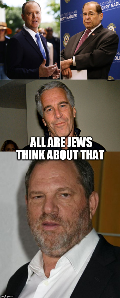 ALL ARE JEWS THINK ABOUT THAT | image tagged in harvey weinstein,jeffrey epstein,nadshif | made w/ Imgflip meme maker