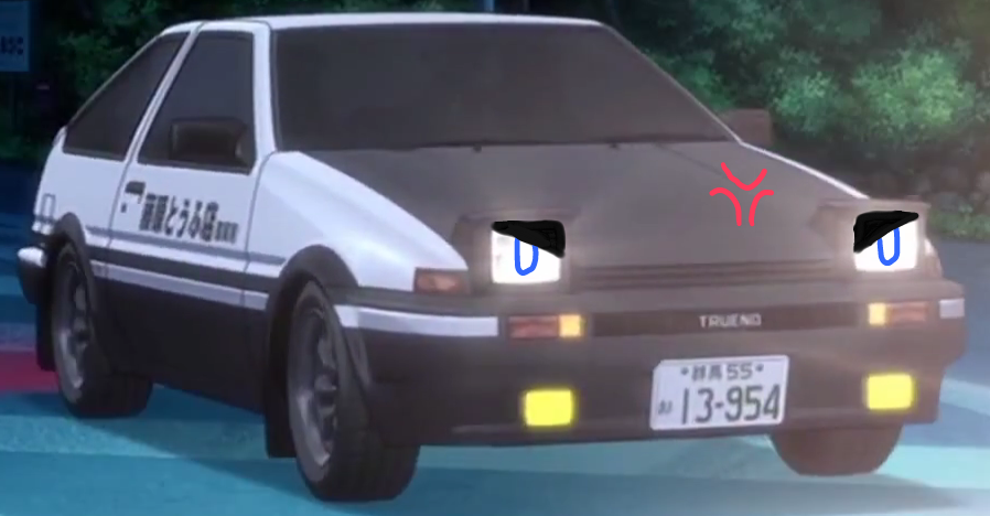 Angry AE86 ver 4 (initial D) Blank Meme Template