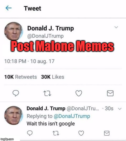 Pls Upvote And Follow Me | Post Malone Memes | image tagged in trump twitter | made w/ Imgflip meme maker