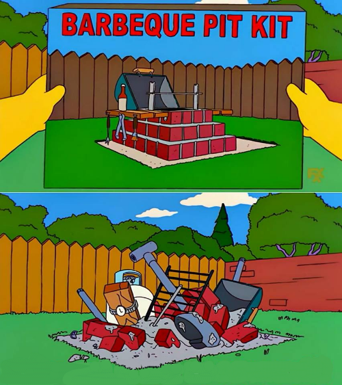 Simpsons Barbecue Pit Kit Blank Meme Template