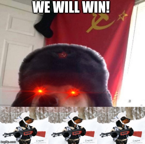 Russian Doge | WE WILL WIN! | image tagged in russian doge | made w/ Imgflip meme maker