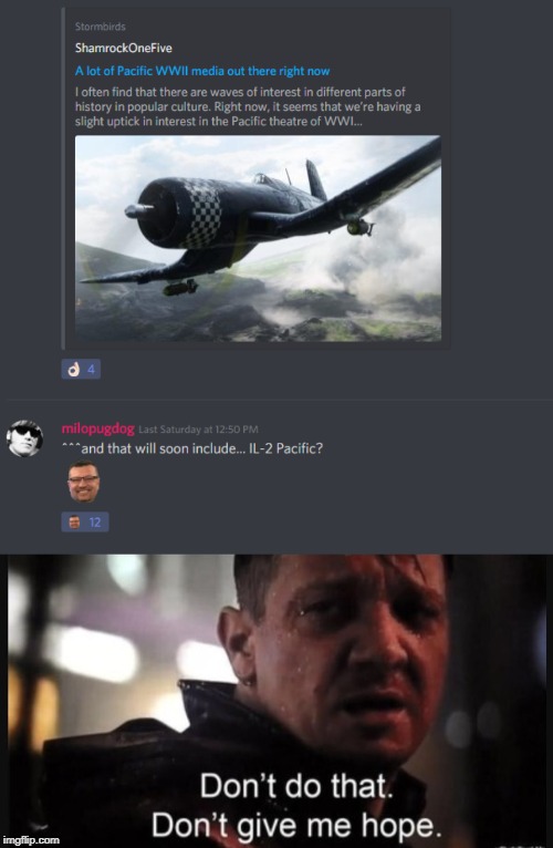 image tagged in hawkeye ''don't give me hope'' | made w/ Imgflip meme maker