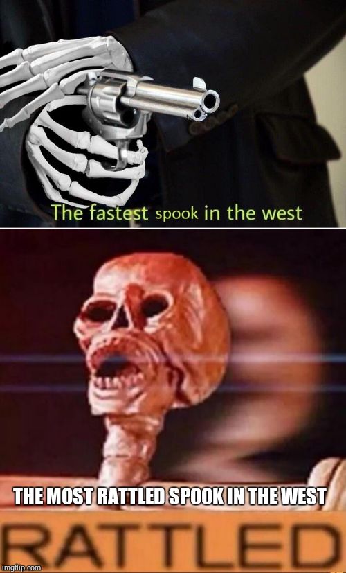 THE MOST RATTLED SPOOK IN THE WEST | image tagged in rattled,fastest spook in the west | made w/ Imgflip meme maker