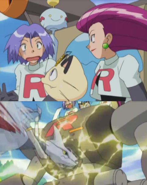 James argues and team rocket bot gets destroyed by Winona Blank Meme Template