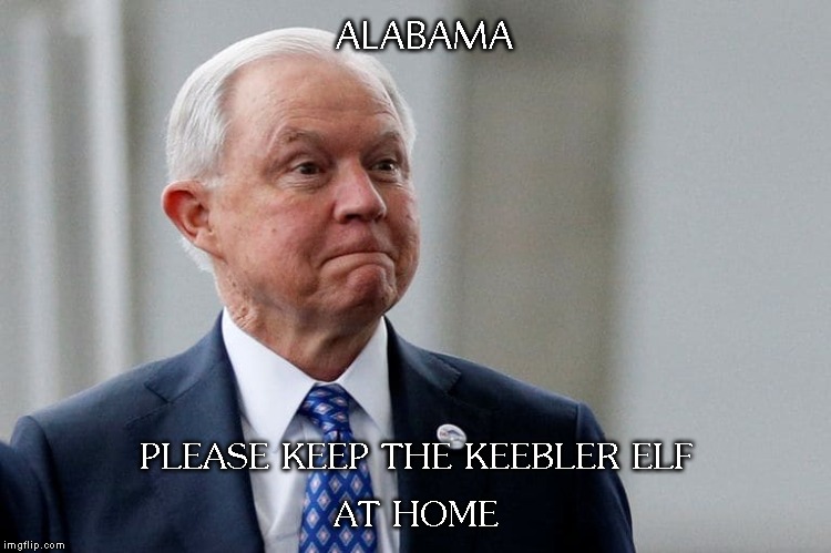 ALABAMA; PLEASE KEEP THE KEEBLER ELF
AT HOME | made w/ Imgflip meme maker