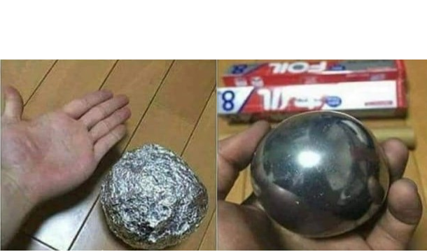 High Quality Tinfoil into sphere at home Blank Meme Template